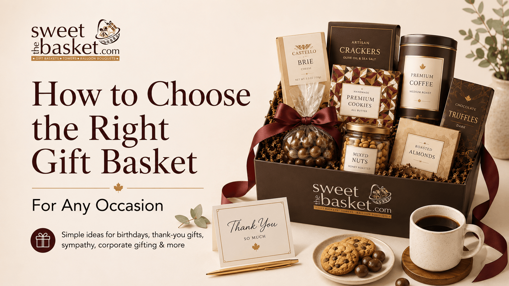 How to choose the right gift basket for birthdays, thank-you gifts, corporate gifts, sympathy and get well occasions