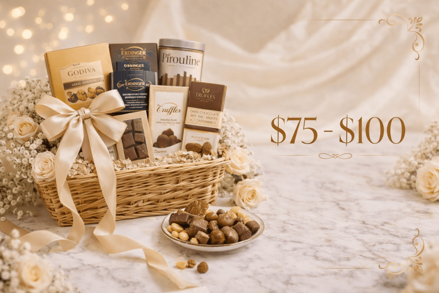 Gift Baskets between 75$ and 100$, fast gift delivery