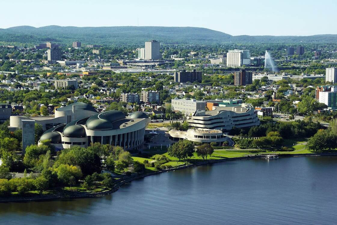 Ottawa, Ontario, description: aerial view of Ottawa in summer